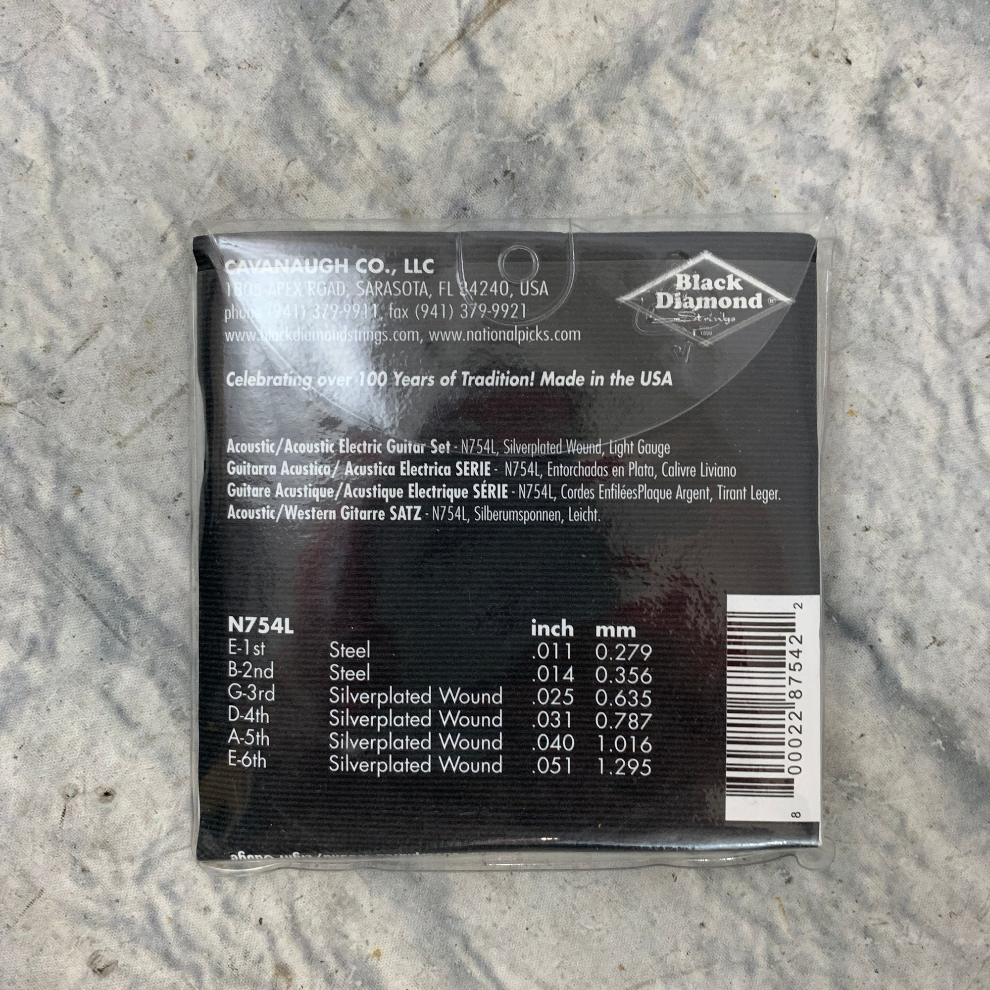 Black Diamond Light Acoustic Guitar Strings 11-51