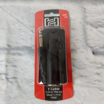 Hosa YPP-118 Y-Cable - 1/4" TRS to Dual 1/4" TRS