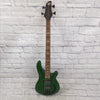 Xaviere DLX Bass Active Preamp, Carved Body, Transparent Green 4 String Bass Guitar
