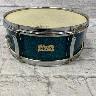 Norma Blue Sparkle 14x5" Snare MIJ w/ Leather Bag and Stand