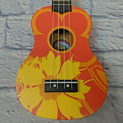 Amahi DDUK5 Orange Flower Soprano Ukulele