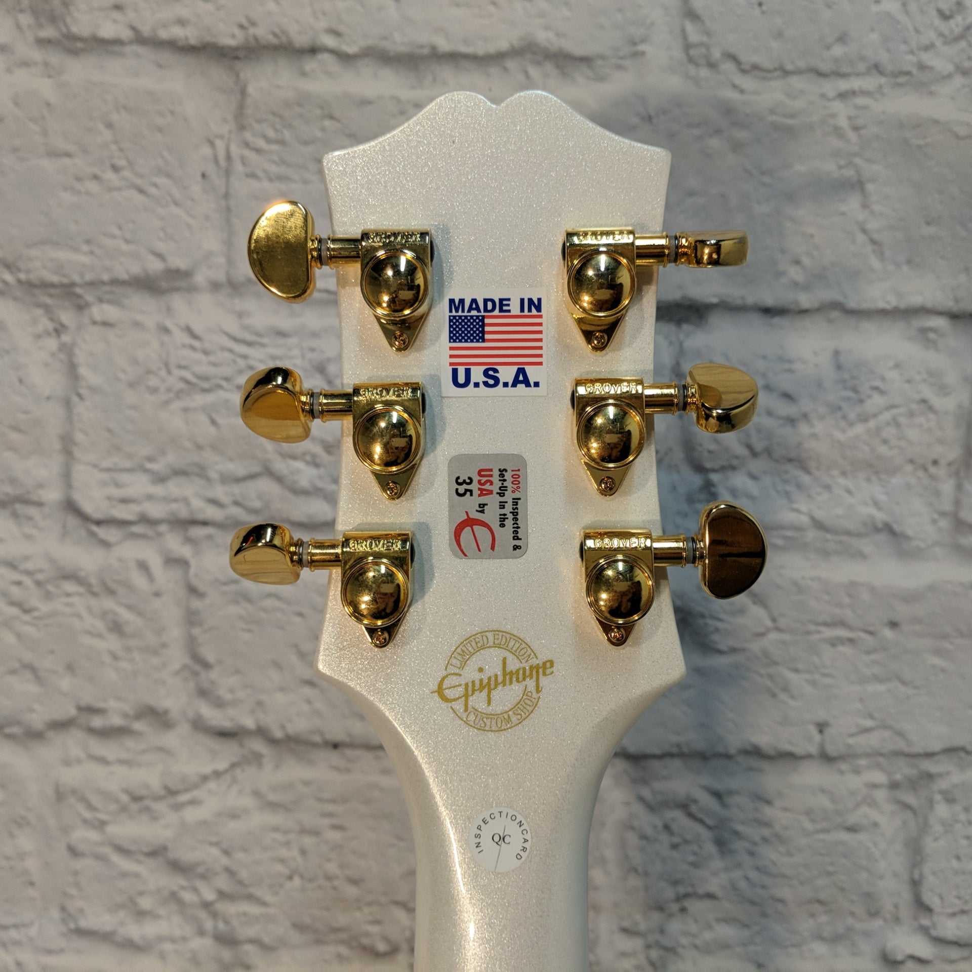 Epiphone Wildkat Royale Limited Edition Custom Shop White Metallic Pearl w Gold Sparkle Binding