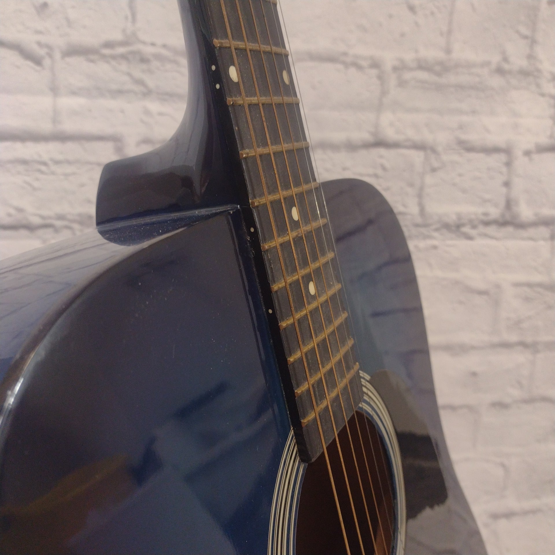 Johnson Blue Acoustic Guitar AS IS