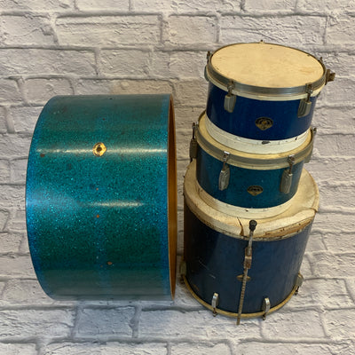 Vintage 1950s Leedy & Ludwig Sparkling Blue 4pc Project Kit