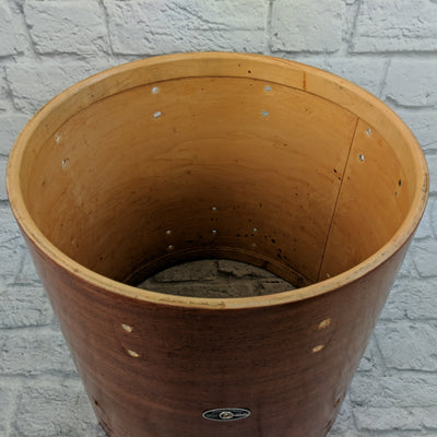 Slingerland Vintage 70s Ribbon Mahogany Veneer 3ply Clear Maple Interior 16x16 Floor Tom Shell