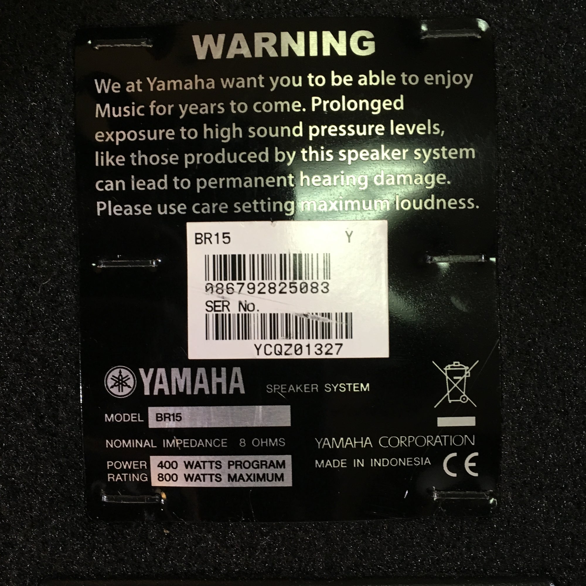 Yamaha BR15 400W 2-Way 15in Passive PA Pair