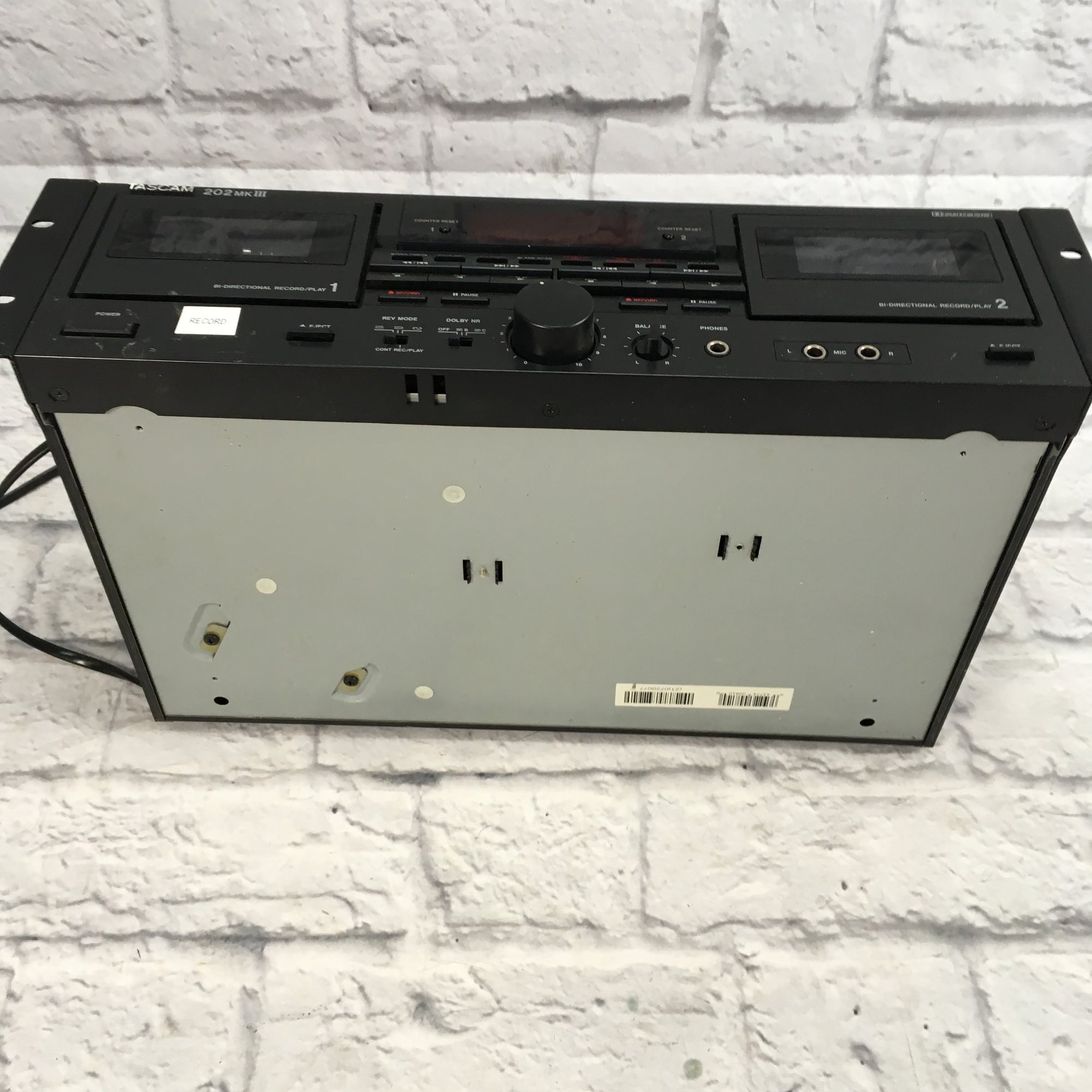 Tascam 202 MKIII Dual Cassette Recorder As-Is