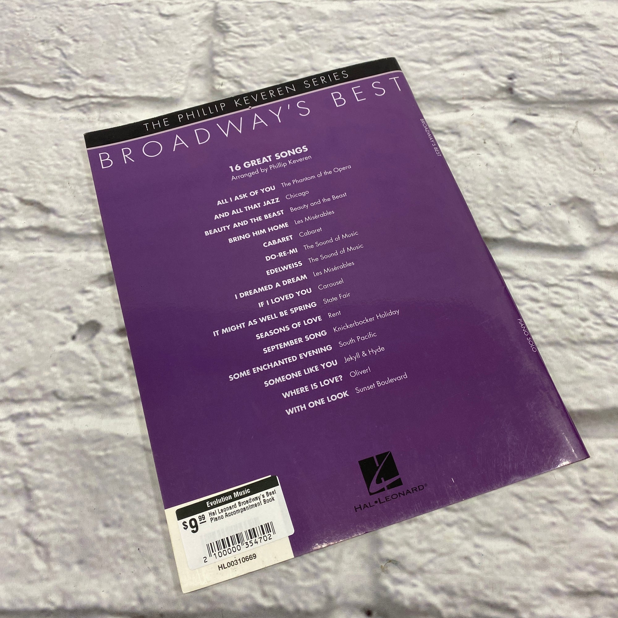 Hal Leonard Broadway's Best Piano Accompaniment Book
