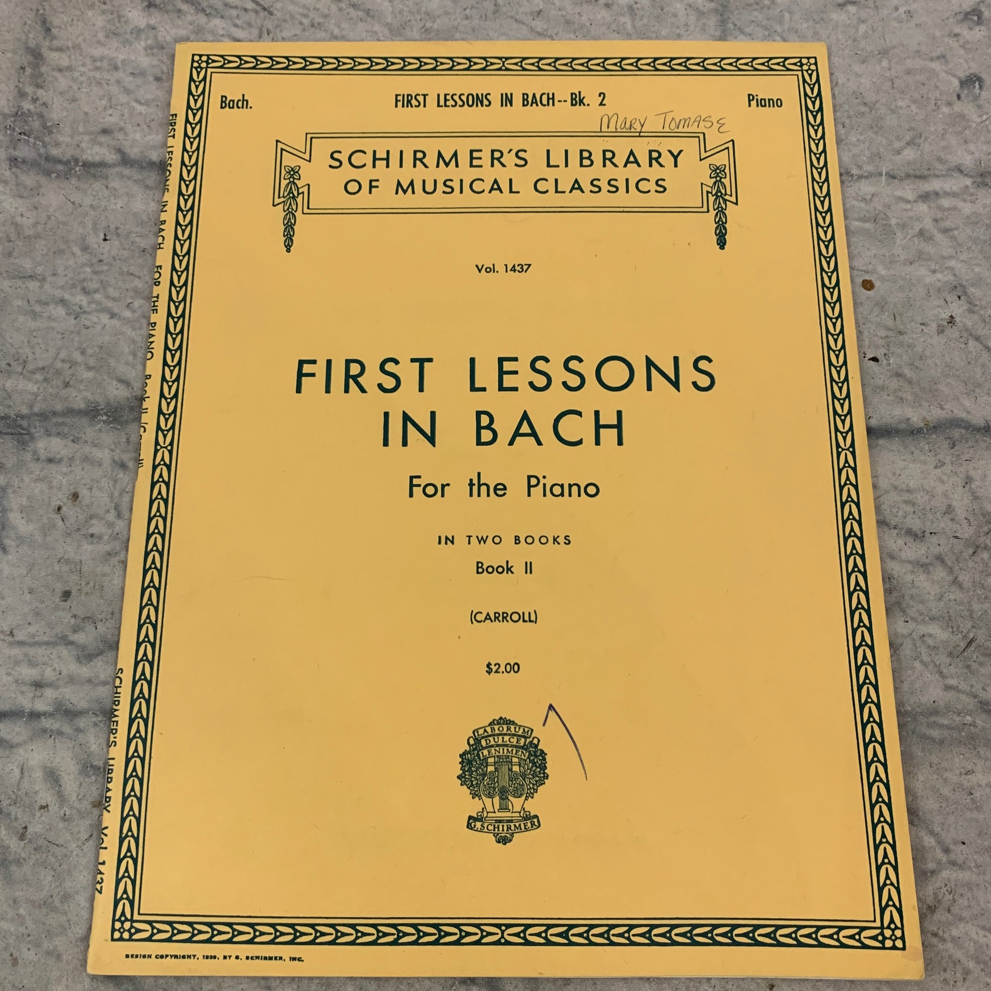 First Lessons in Bach for the Piano Book 2