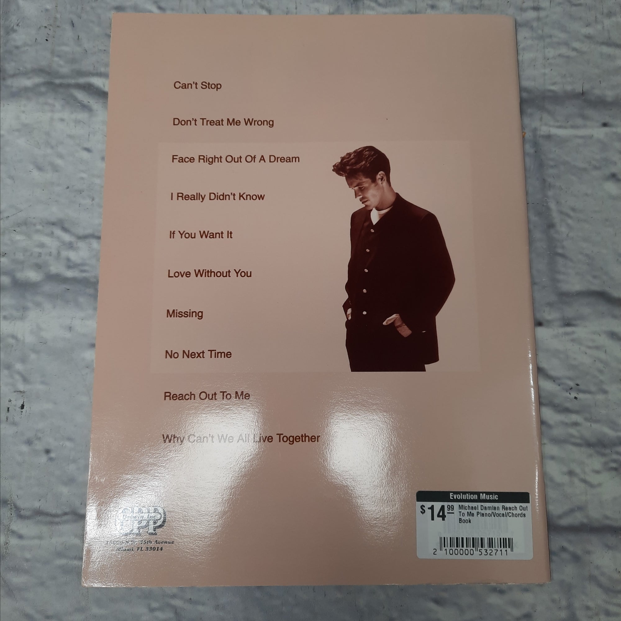 Michael Damian Reach Out To Me Piano/Vocal/Chords Book