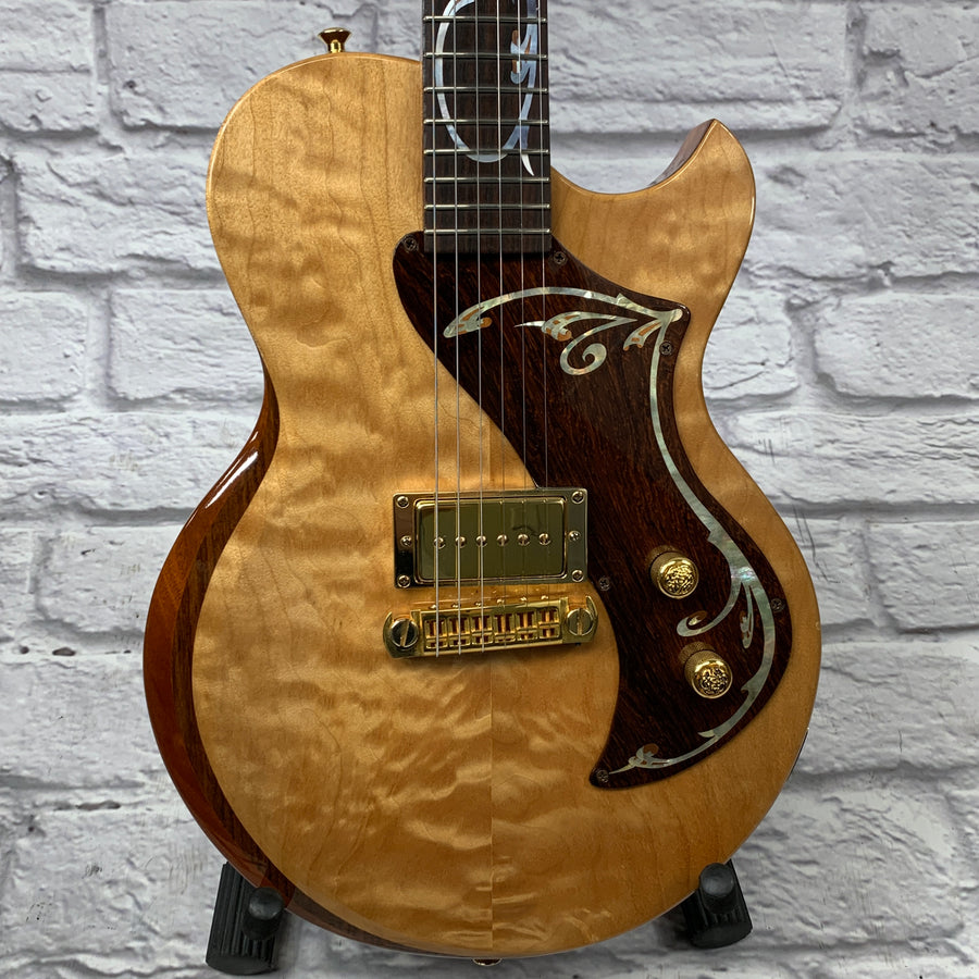 Rinker #611 Single Cutaway w/ Figured Maple/Rosewood Top & Phat Cat P-90