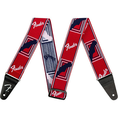 Fender Weighless Monogrammed Red/White/Blue 2" Strap