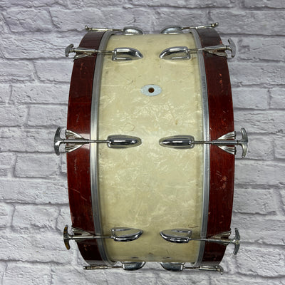 Vintage Slingerland 26x10 White Marine Pearl WMP with Red Hoops Marching Bass Drum