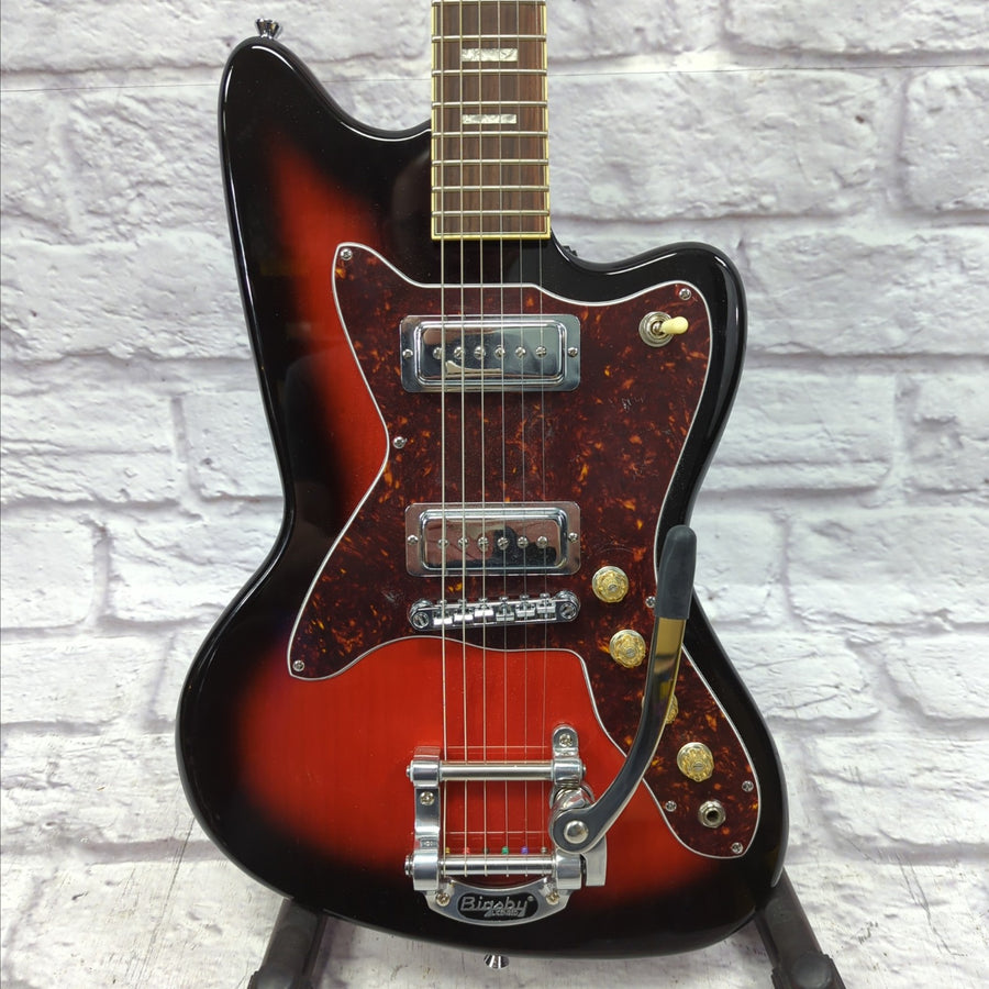 Silvertone 1478 Reissue Electric Guitar Red Black Burst