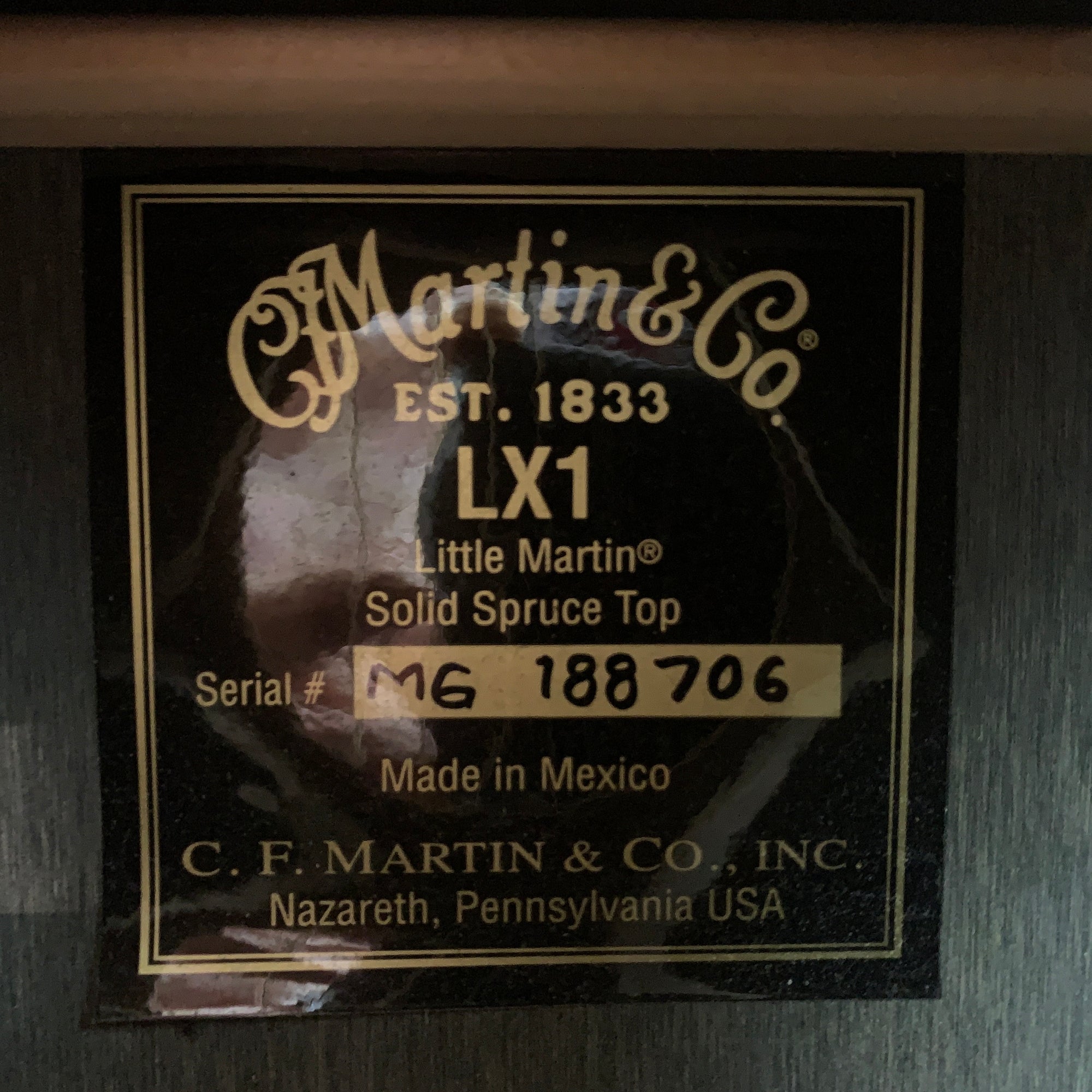 Martin LX1 Little Martin Solid Spruce Top Acoustic Guitar w/ Padded Gig Bag