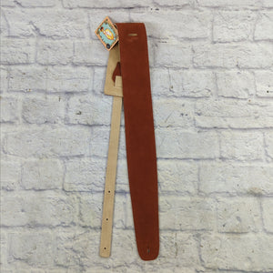 Henry Heller Hbs35 3 1/2" Wide Suede Leather Guitar Strap Rust