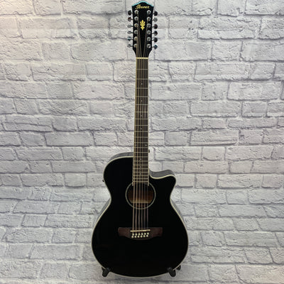 ** Ibanez AEG1812IIBK AEG Series 12-String Acoustic/Electric Guitar - Black