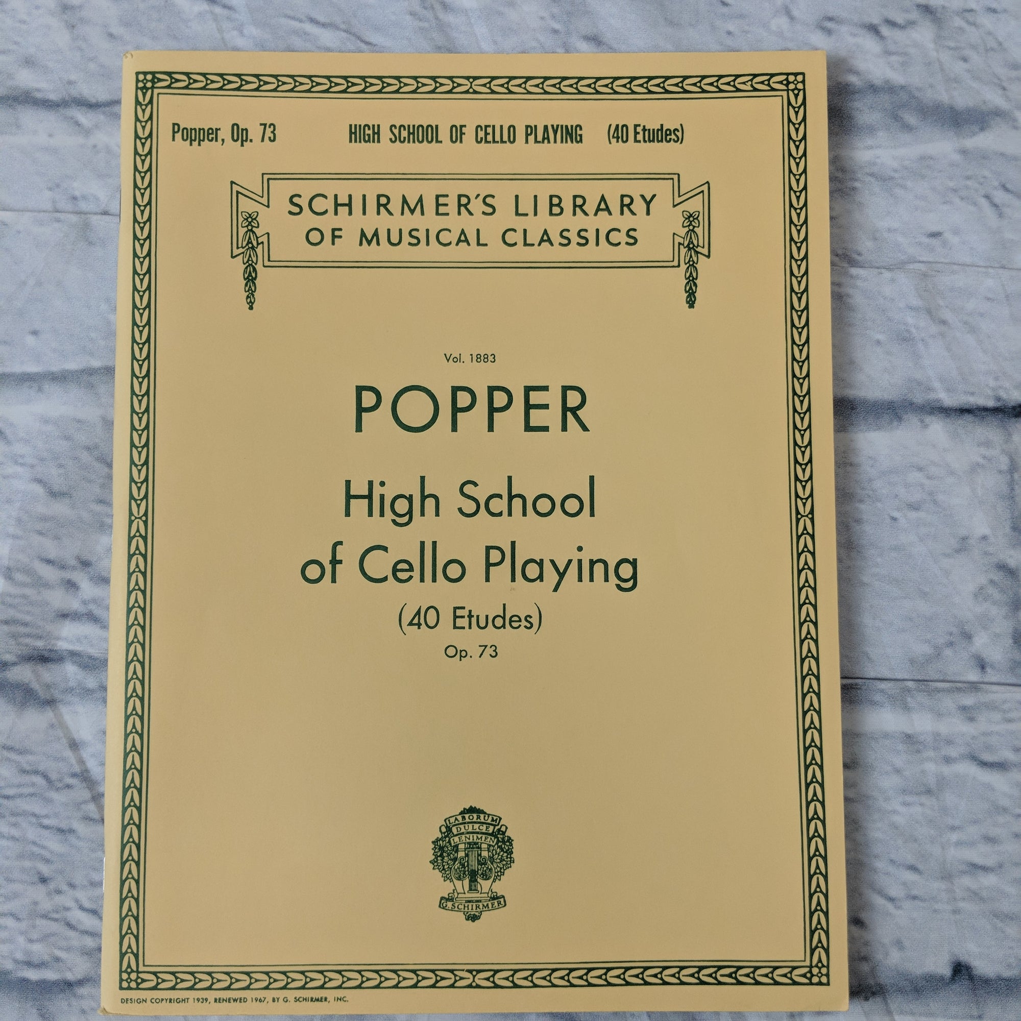 David Popper: High School Of Cello Playing Opus. 73. Sheet Music