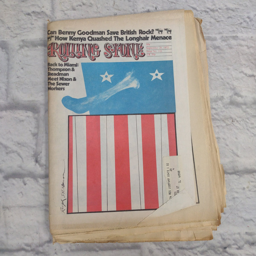 Vintage Rolling Stone Magazine - No 118 September 28 1972 - Hunter Thompson Ralph Steadman Cover