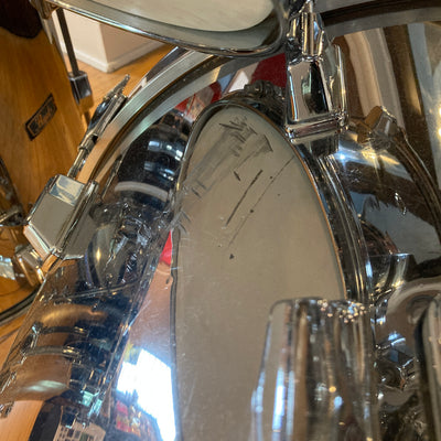 Vintage MIJ Pearl Wood Fiberglass Chrome  4pc Drum Kit