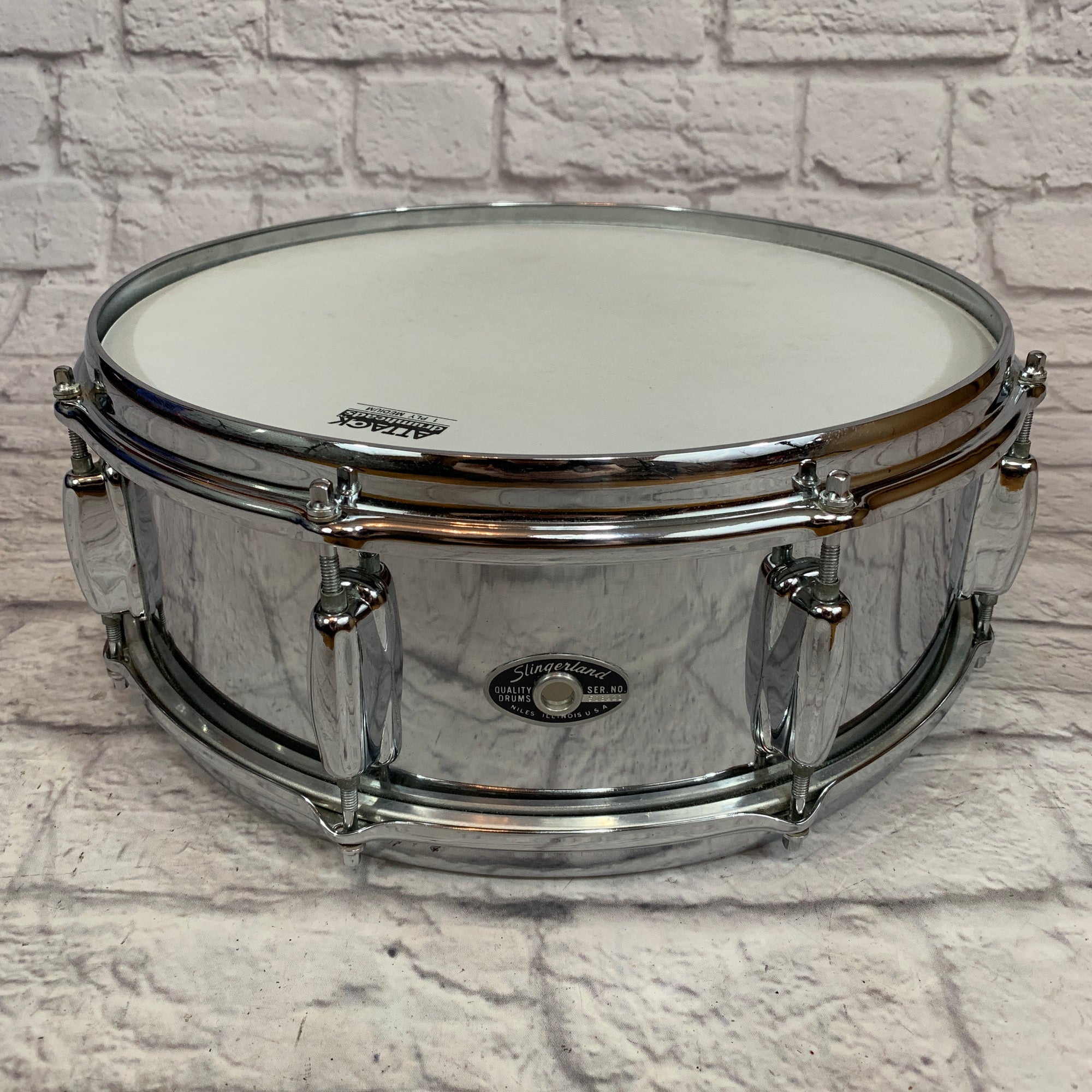 1970's Slingerland 14 X 6 Chrome Over Steel Snare Drum