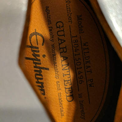 Epiphone Wildkat Royale Limited Edition Custom Shop White Metallic Pearl w Gold Sparkle Binding