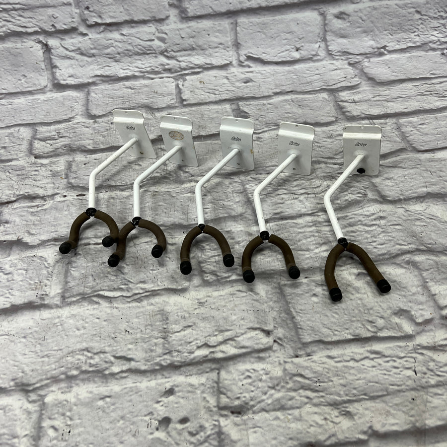 String Swing White Stem Right Facing Guitar Hangers (Set of 5)