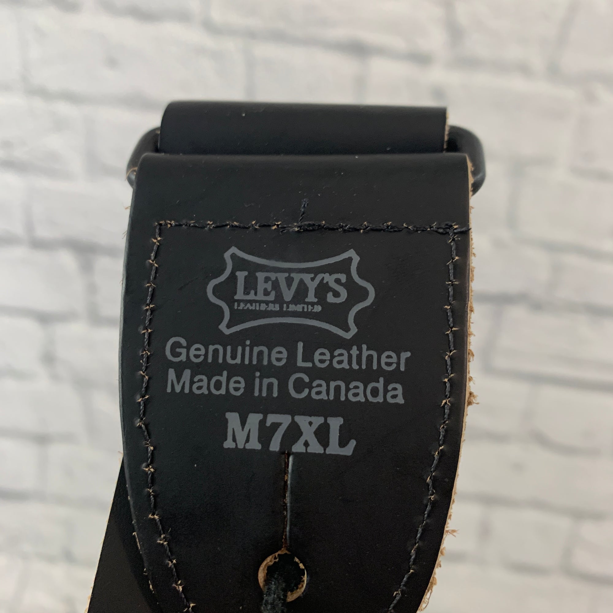 Levy's M7XL 2" Wide Extra-Long Black Leather Strap