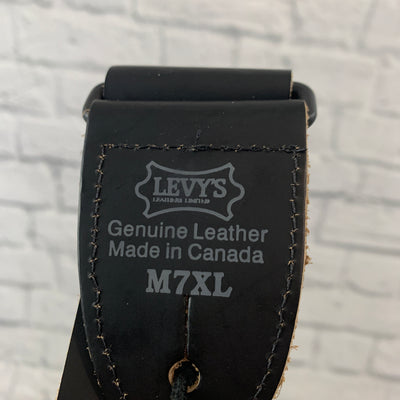 Levy's M7XL 2" Wide Extra-Long Black Leather Strap