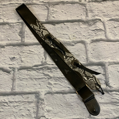 Unknown 2" Leather/Snake Print Guitar Strap