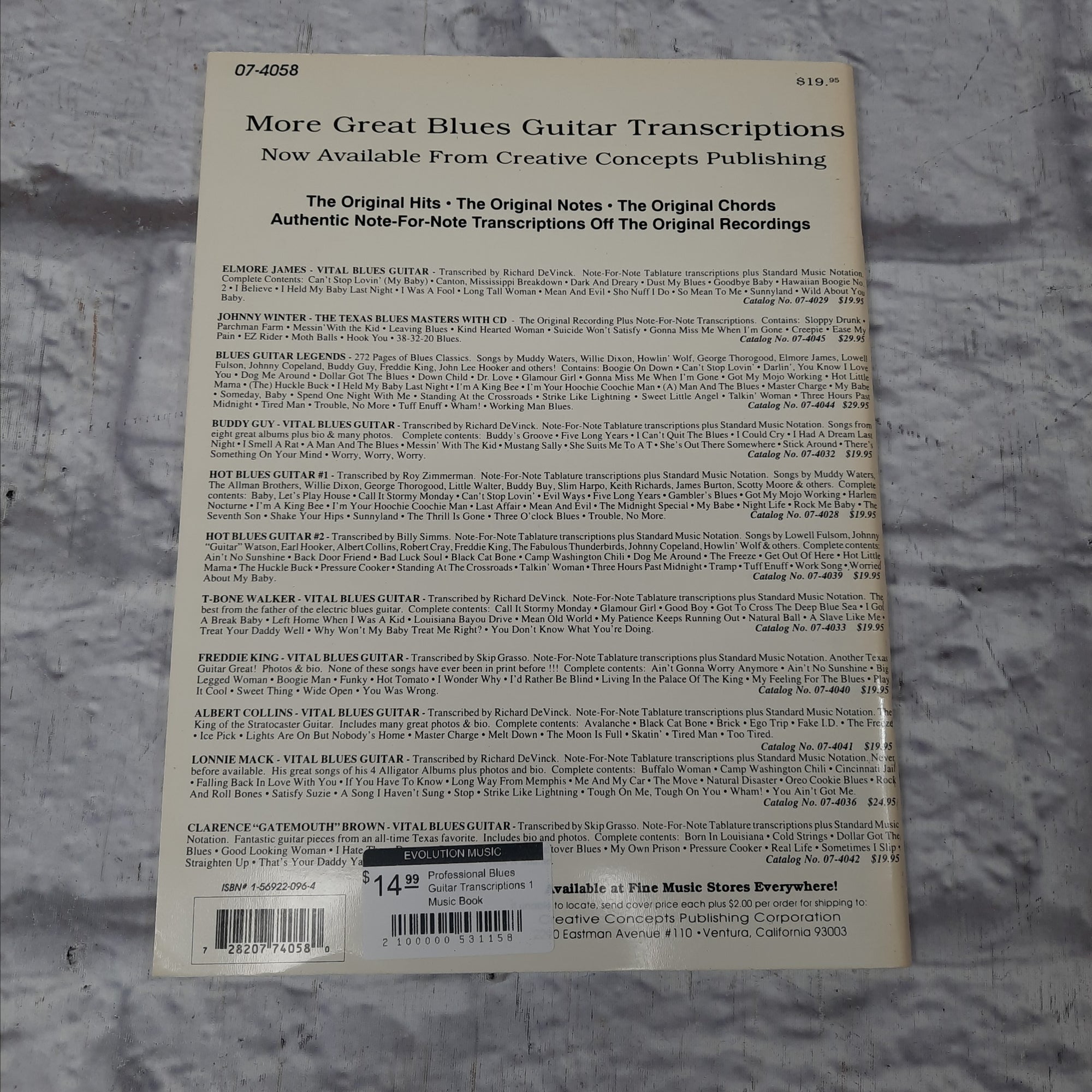 Professional Blues Guitar Transcriptions 1 Music Book