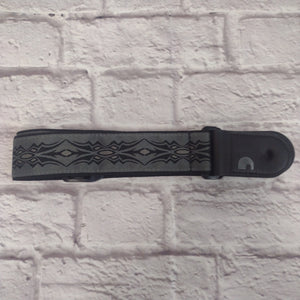 D'Addario Black Gray Tribal Pattern Woven Guitar Strap