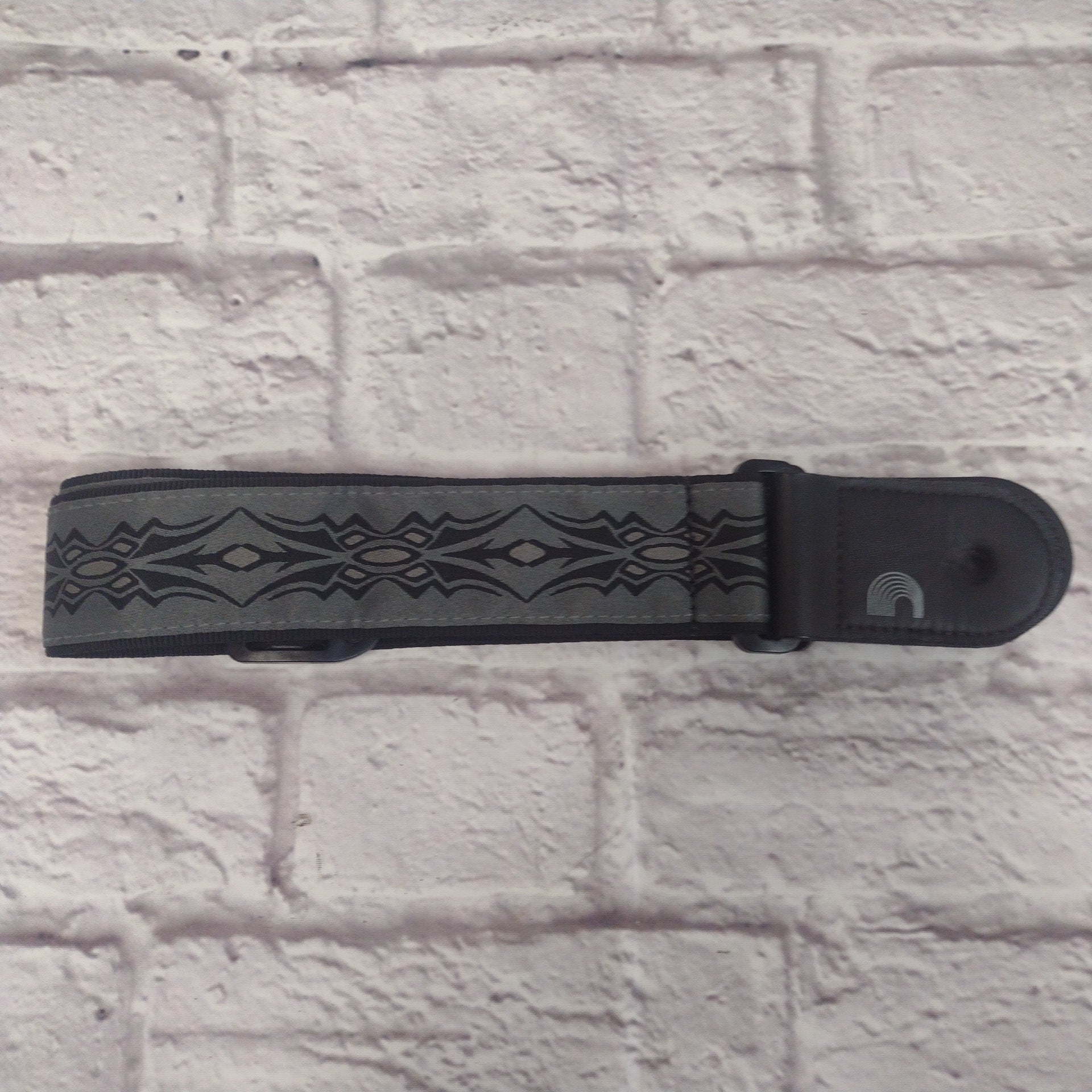 D'Addario Black Gray Tribal Pattern Woven Guitar Strap