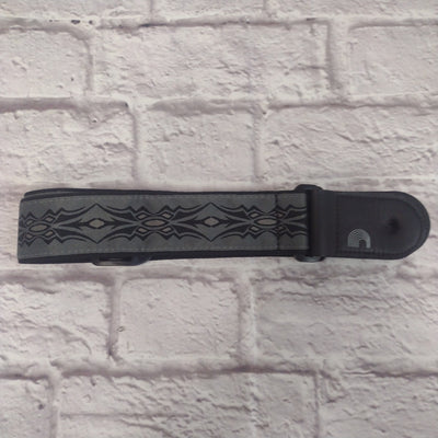 D'Addario Black Gray Tribal Pattern Woven Guitar Strap