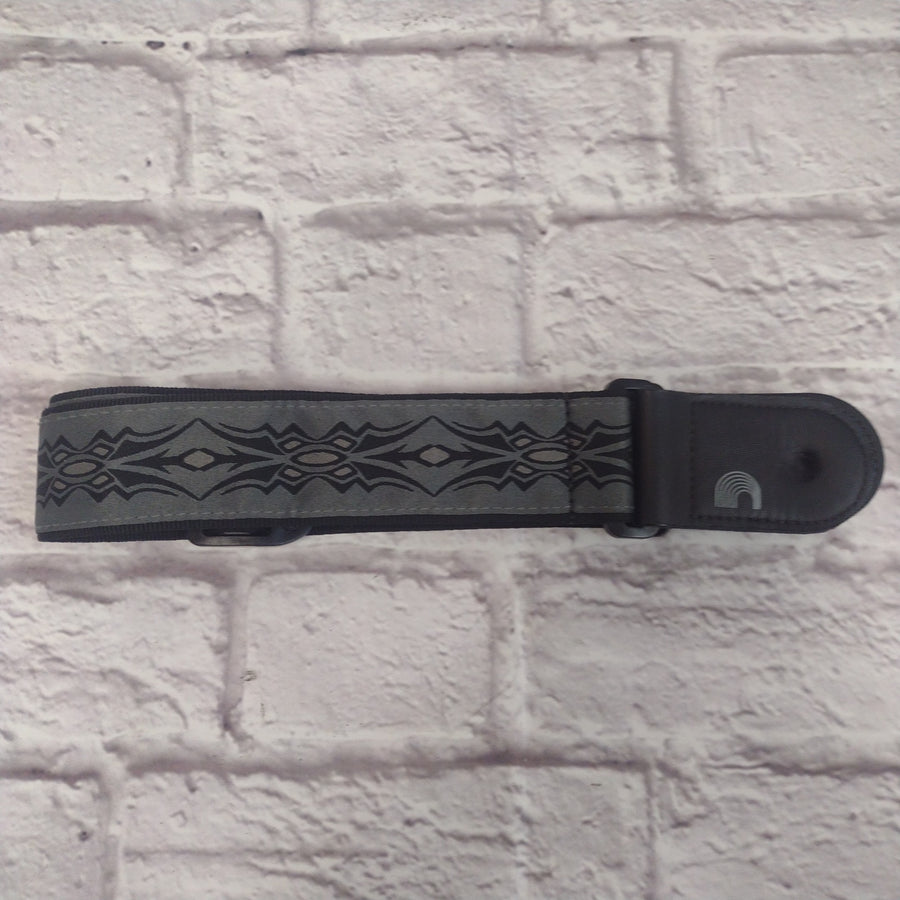 D'Addario Black Gray Tribal Pattern Woven Guitar Strap