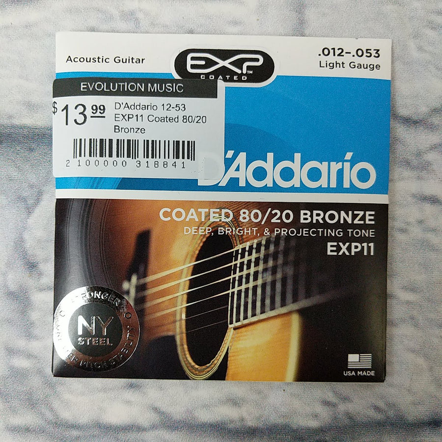 D'Addario 12-53 EXP11 Coated 80/20 Bronze