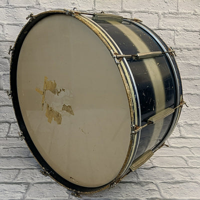 Vintage 1930s WFL Ludwig 14x30" Bass Drum Blue and Silver Duco