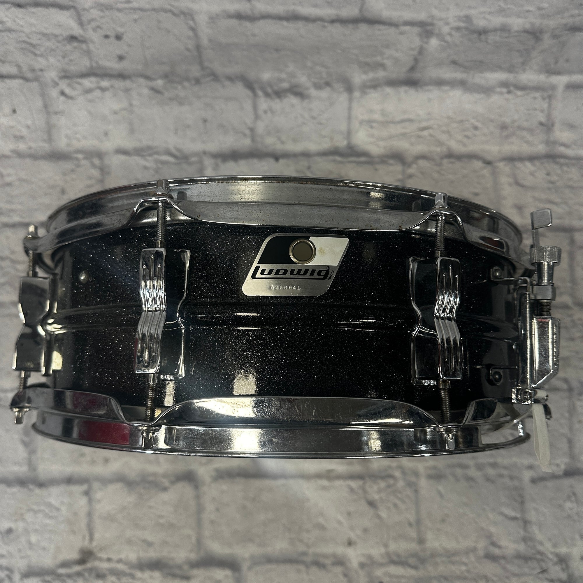 Ludwig 14 Galaxy Acrolite Snare Drum Black White Badge 14x5.5"
