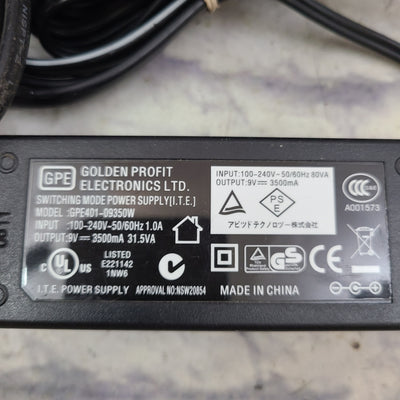 Unknown 9V DC Center Positive 3500mA Power Supply
