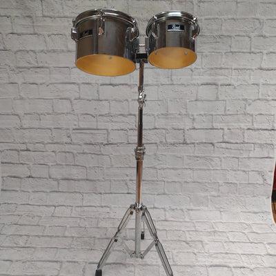 Pearl Chrome Over Maple Shell Concert Toms with Stand