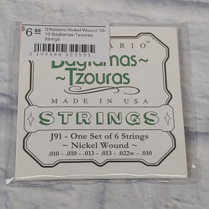 D'Addario Nickel Wound 10-10 Baglamas-Tzouras Strings