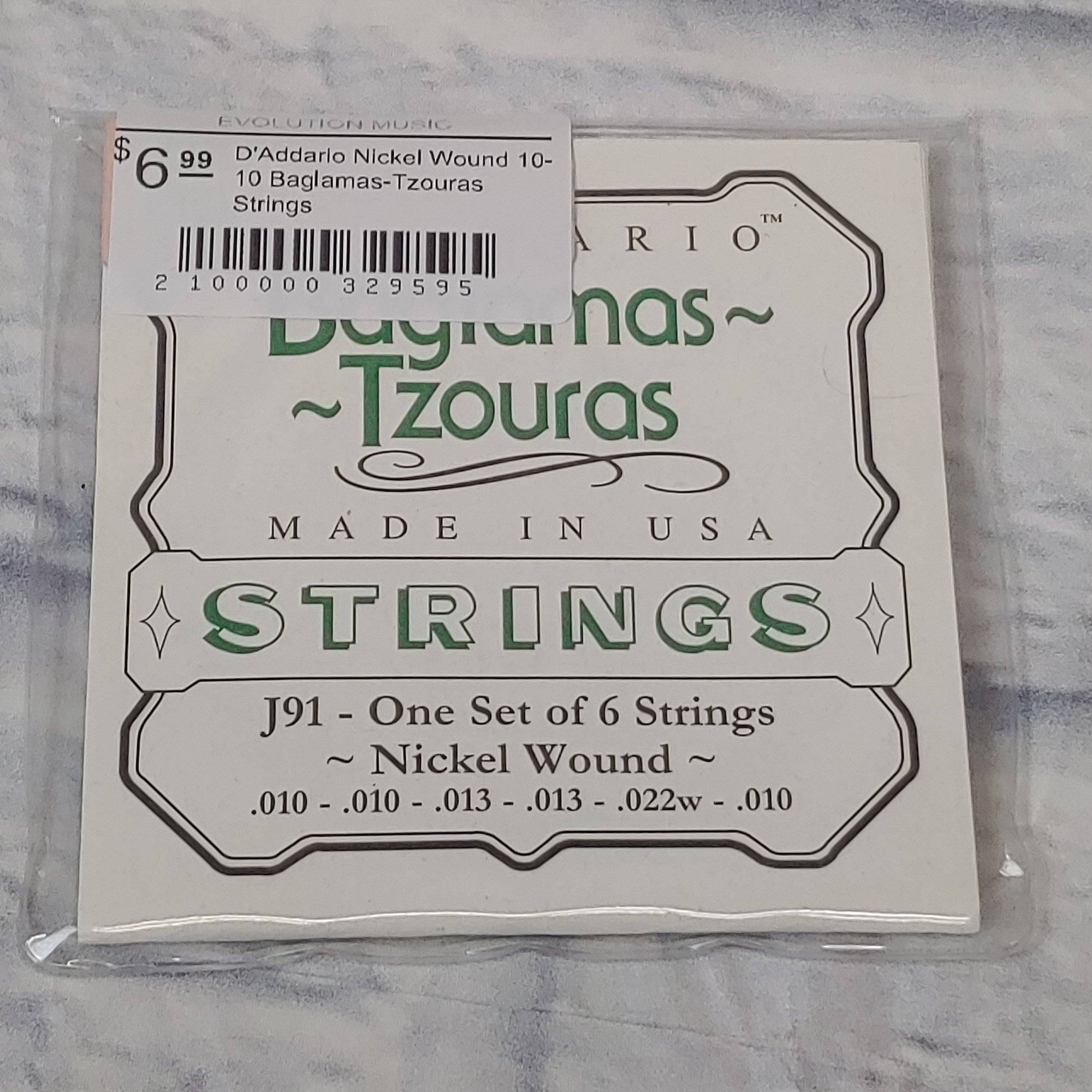 D'Addario Nickel Wound 10-10 Baglamas-Tzouras Strings