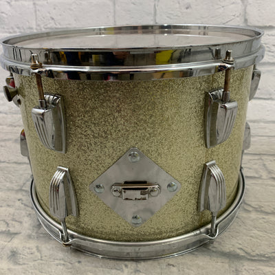 Vintage 1950s Transition Badge Ludwig 9 x 13 Rack Tom Silver Sparkle