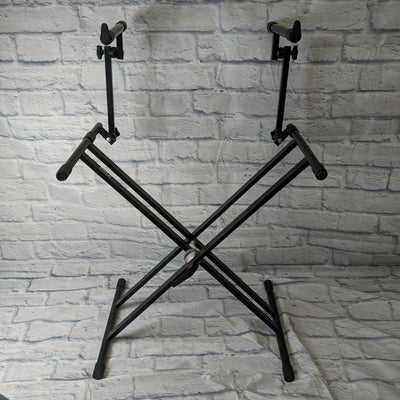 Pyle Pro PKS60 Two Tier Double X Braced Heavy-Duty DJ Coffin / Keyboard Stand