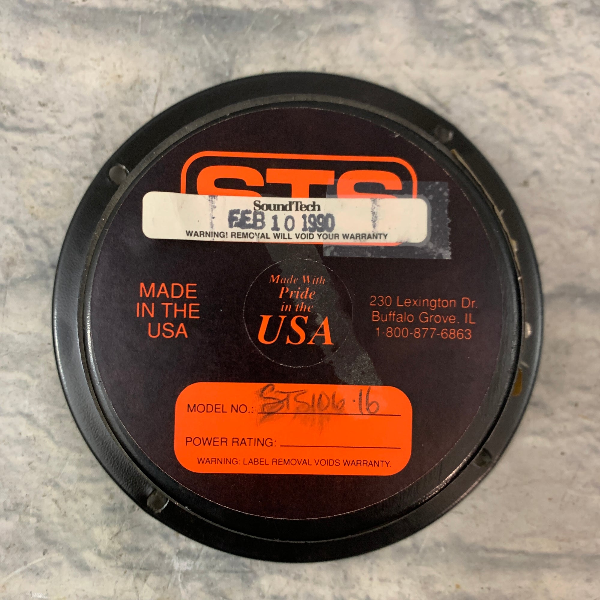 Vintage Eminence 6.5" STS 106-16 Speaker 1990 16Ohm