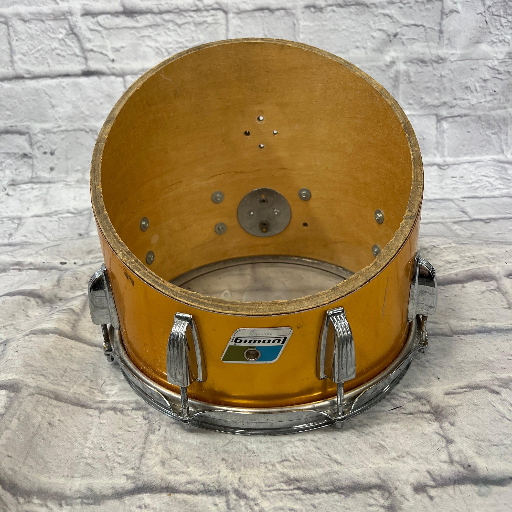 Ludwig Power Cut 12" Concert Tom Orange B/O Badge