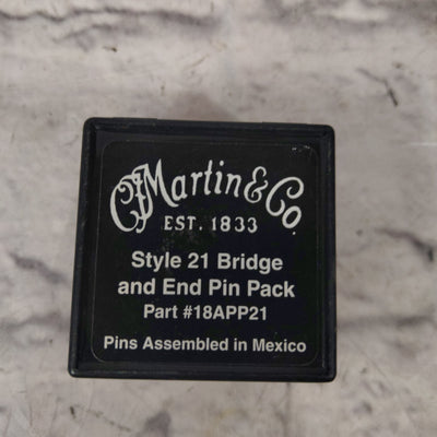 Martin 18APP21 Acoustic Bridge / End Pin Set Black with White Dot Inlay