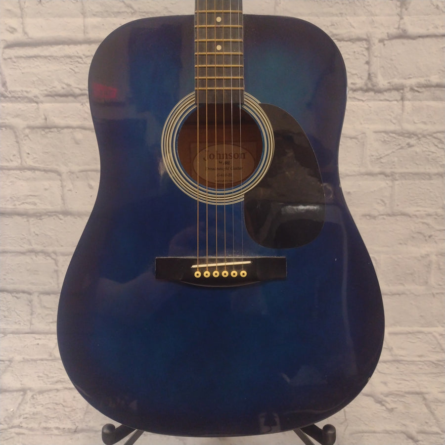 Johnson Blue Acoustic Guitar AS IS