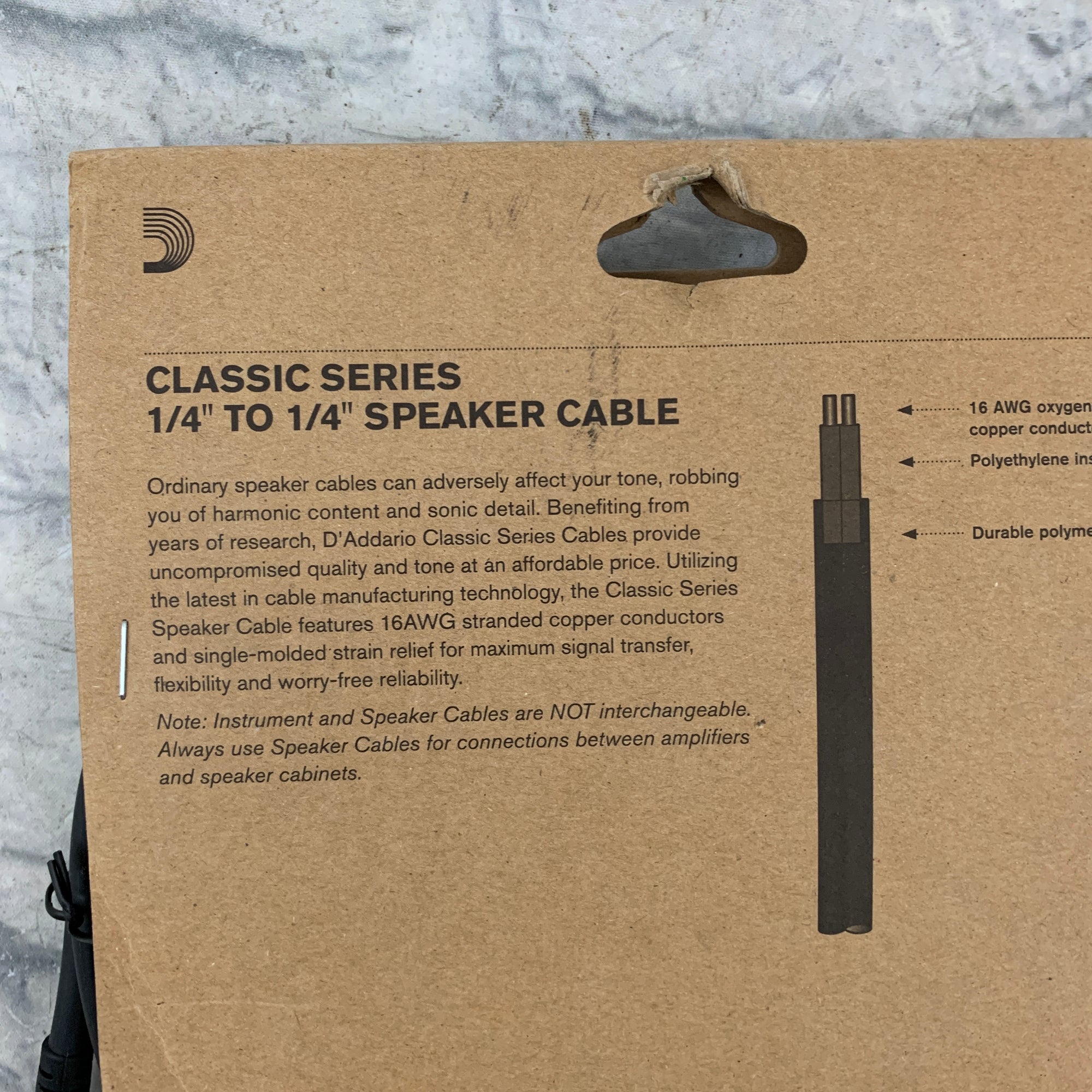 D'Addario Classic Series Speaker Cable 25ft (Used)