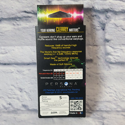 Earasers L Large Flat Frequency Response Earplugs